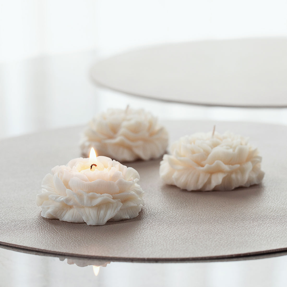 Comfort Yourself on Breezy Autumn Days with Our Peony Candle, Tray, and Vase Set