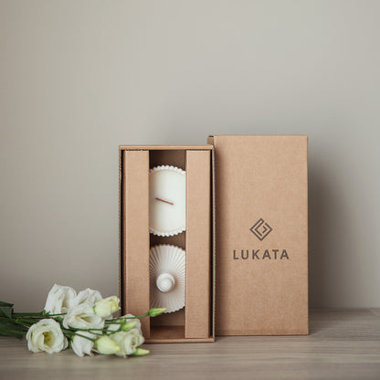 Kvepianti kokosų vaško žvakė su medine dagtimi ir aromatiniais aliejais