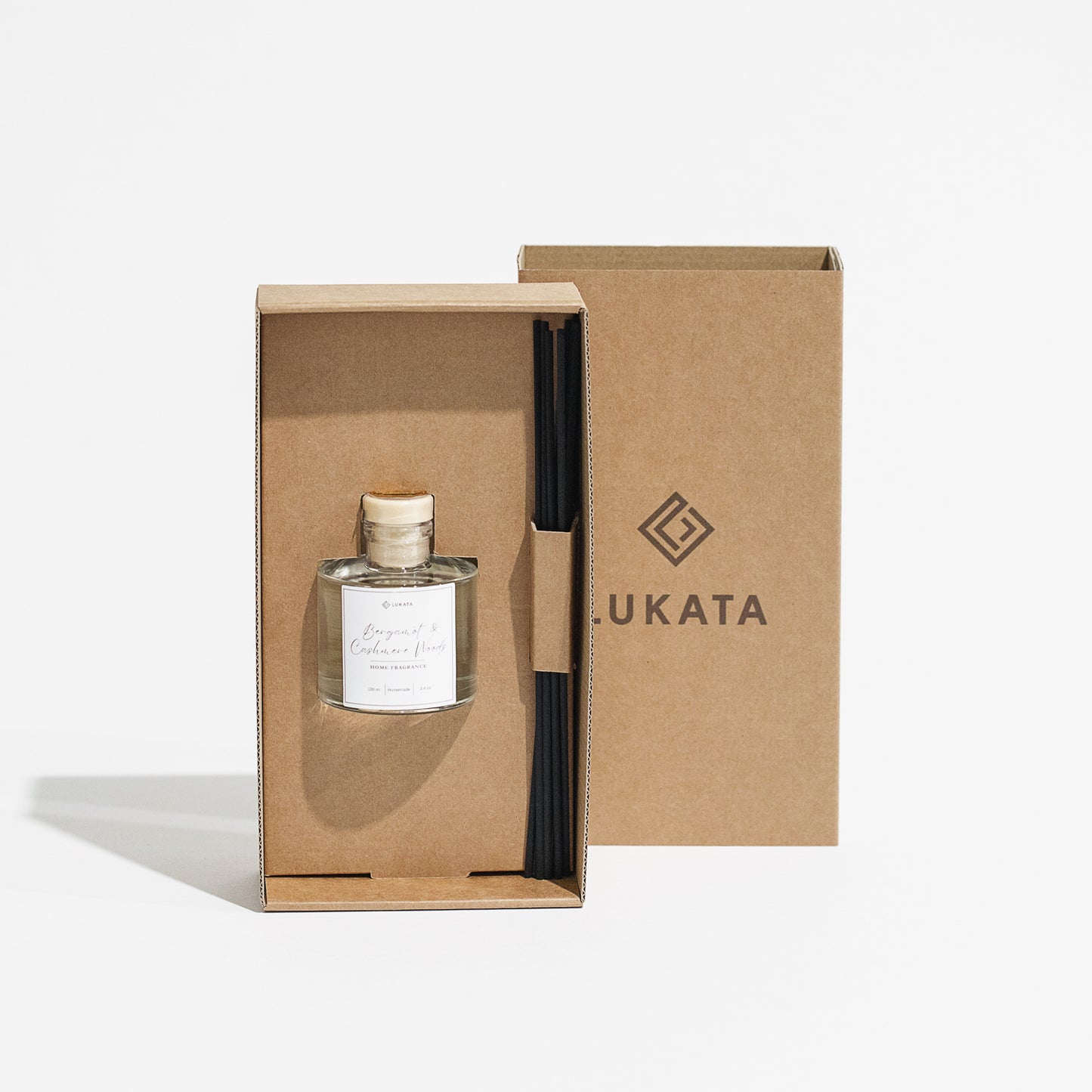 Namų kvapas stikliniame indelyje su pagaliukais - elegantiškas dizainas ir Ilgai išliekantis kvapas