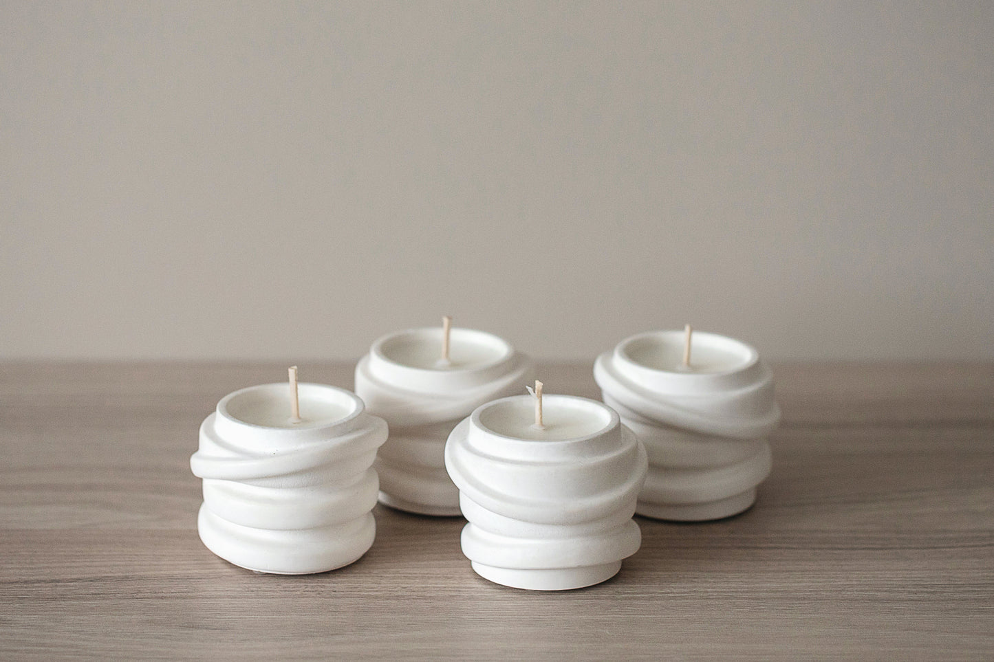 Scented Candles in Curved Jar - Coconut Wax Candles Set of 4