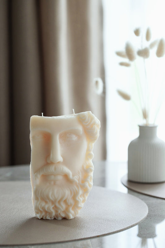 Decorative Candle Zeus - Pillar Candle for Home Decor, Housewarming Gift Idea