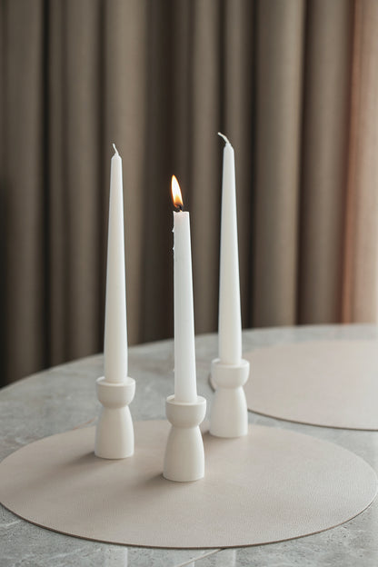 Elegant Candle Stick Holder Set of Three Candles – Minimalist Design for Modern Tabletop Decor