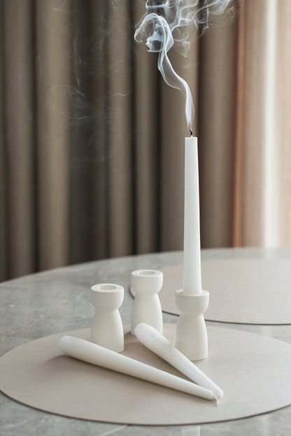 Elegant Candle Stick Holder Set of Three Candles – Minimalist Design for Modern Tabletop Decor