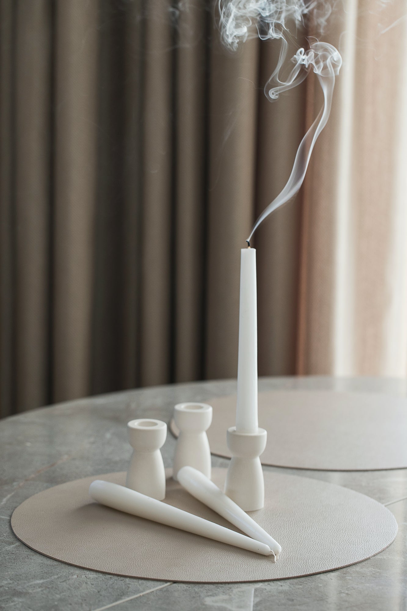 Elegant Candle Stick Holder Set of Three Candles – Minimalist Design for Modern Tabletop Decor