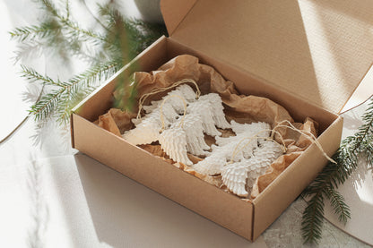 Angel Wings Ornament Set of 8 – Elegant Christmas Tree Decoration & Thoughtful Gift Idea