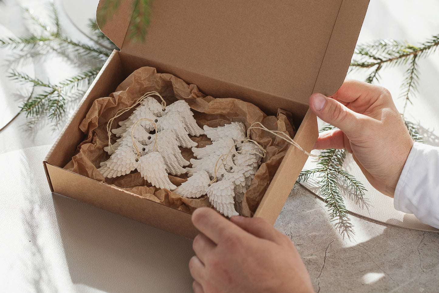 Angel Wings Ornament Set of 8 – Elegant Christmas Tree Decoration & Thoughtful Gift Idea