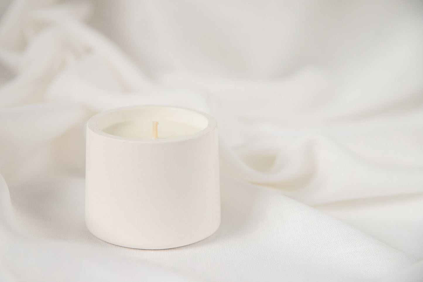 Cone Scented Candle in Handmade Gypsum Jar, Soy Wax Candle with Cotton Wick