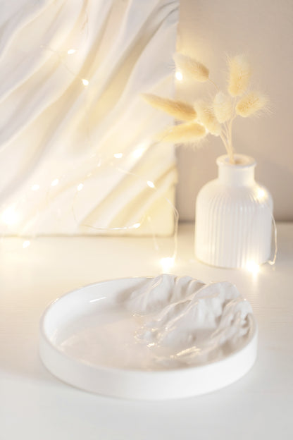 Gypsum Tray with Stunning Relief Detail for Fragrances and Jewelry