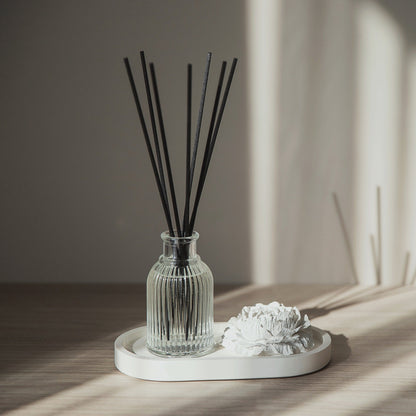 Namų kvapo dovanų rinkinys – namų kvapas su gipsiniu bijūno žiedu ir lėkštele